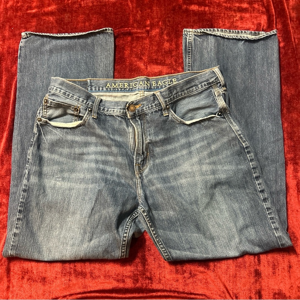 American Eagle Men’s Jeans 36x32 Original Straight Medium Wash Boot Cut